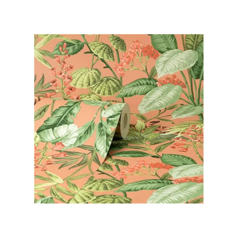 SOPHIE LAURENCE Emerald " Tropical wallpaper Jungle Theme Roll, Orange