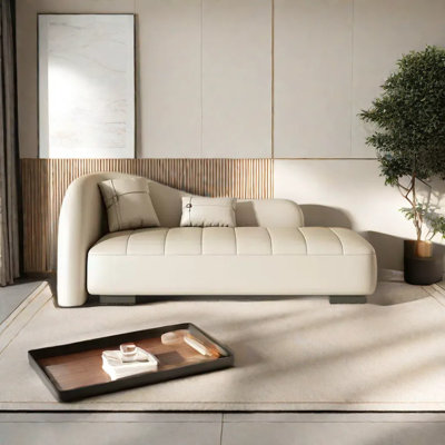 Canapé confortable en similicuir et structure en bois massif