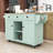 Modern Rolling Wooden Kitchen Cart with Storage Cabinets, Drawers and Drop-Leaf-106721611