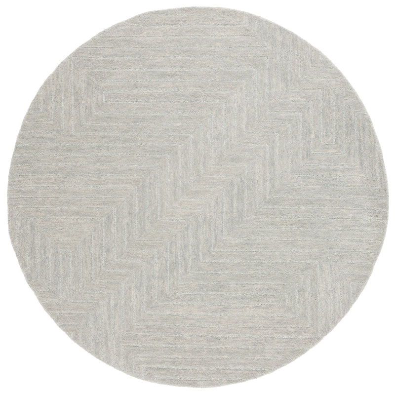 Chatham Hand Tufted Wool Cotton Abstract Rug in Blue, Round 6'