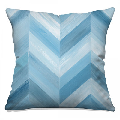 Blue Chevron Zigzag Double Sided Throw Pillows
