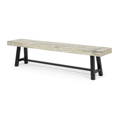 CARLISLE Acacia Wood Bench with Slatted Seating and A-Frame Legs, Durable and Stylish for Indoor and Outdoor Use by Winston Porter