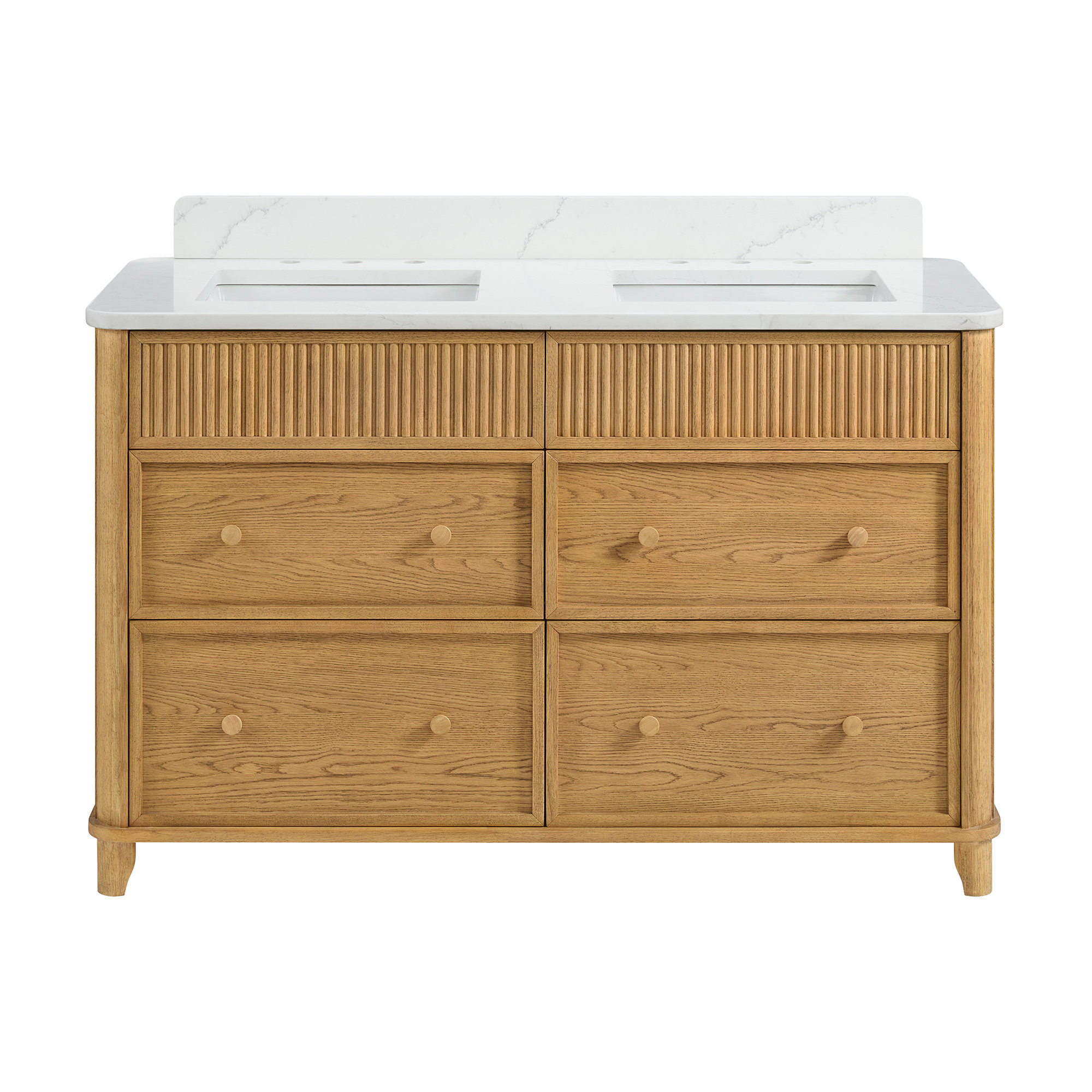 Kennedy Bathroom Vanity In Natural Enhanced Oak, 54", Enhanced Natural Oak