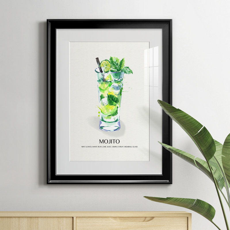 Mojito - peinture encadrée, Noir, H 22,5 po x l 30,5 po x P 1,5 po