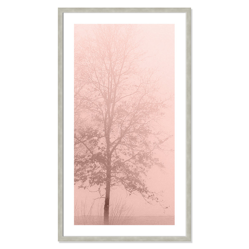 «Pinkest Dawn I», reproduction encadrée, Argent chaleureux, H 26 po x l 46 po x P 1,13 po