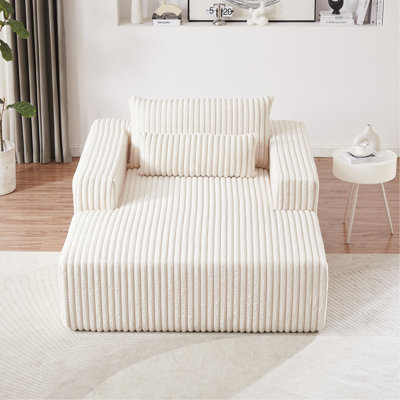 Chaise longue en velours côtelé de 75 po Corduroy