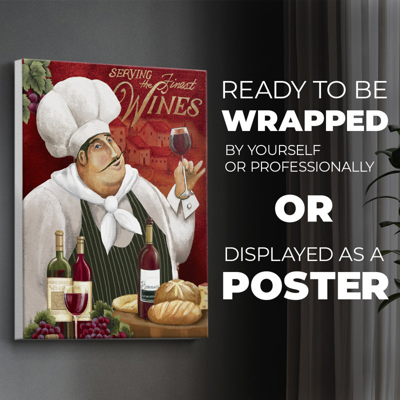 Finest Wine Chef - Impression sur toile seulement - NON CADRE, H 18 po x l 12 po