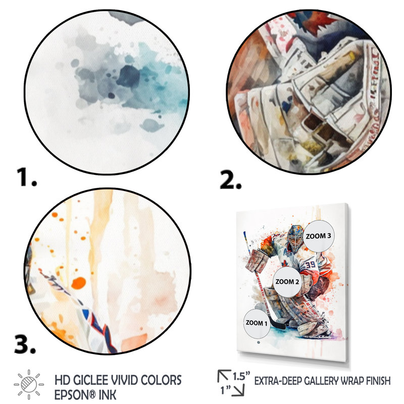 Hockey sur gazon pendant la partie I - impression sur toile, H 20 po x l 12 po x P 1 po, Toile tendue