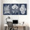 Plantes et fleurs fougères botaniques fleurs, ensemble de 3 reproductions d'art sur toile