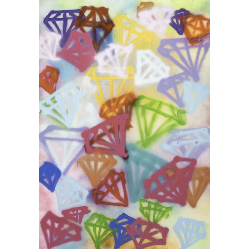 «Graffiti Diamonds» par Yaffa G, impression sur toile tendue, L 41 po x H 50 po