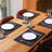 Placemat - For Office Conference Table, 8-Piece Set, Heat Resistant And Waterproof Table Runner Kitchen Table Runner, 11.8" X 17.6". (Black Crocodile Pattern)