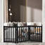 Barrière pour animaux pliable autoportante en bois massif pour chiens, 3 panneaux pour les portes, les escaliers, les couloirs, etc.-90636806-88357166