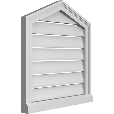Peaked Top Surface Mount Signature Urethane Functional Gable Vent 5/12 Pitch, Primed Tan