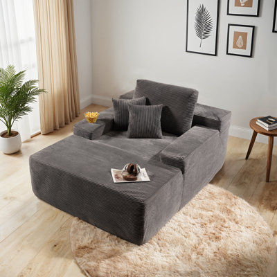 67''D Oversized Chaise Lounge,Compression Packed Long Plush Upholstered Floor Lounge Chair for Relaxing