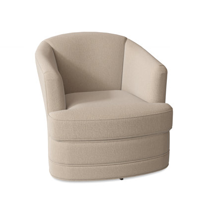 Magdaline Cotton Upholstered Swivel Barrel Chair