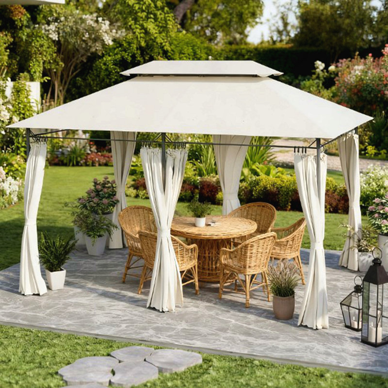 Gazebo, moustiquaire pour l'extérieur avec tablettes