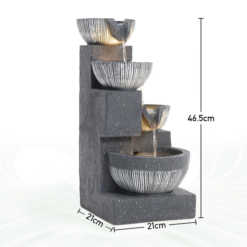 Weather Resistant Floor Fountain with Light