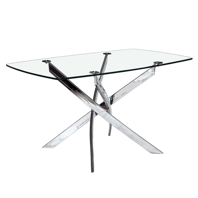 Table de salle à manger à piédestal Easingwold, L 30,1 po x L 51 po, Argent