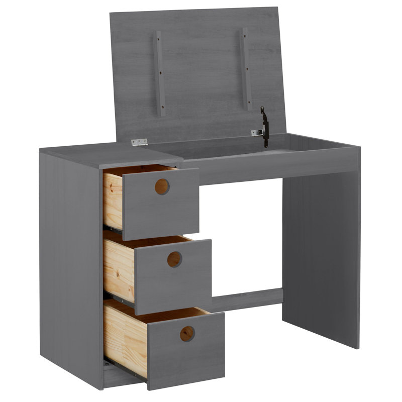 Diepreye Solid Wood Writing Desk, Grey