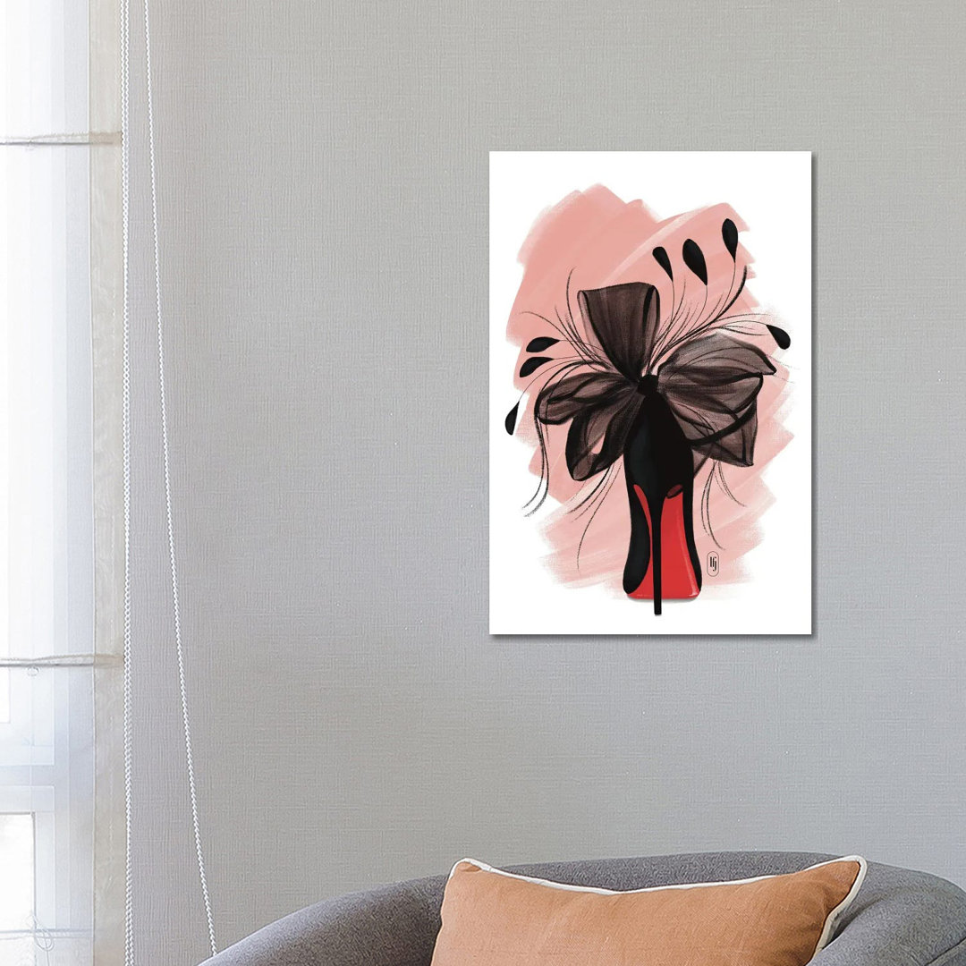 Black Feather Heel von La Femme Jojo - Galerie-verpackte Leinwand Giclée auf Leinwand