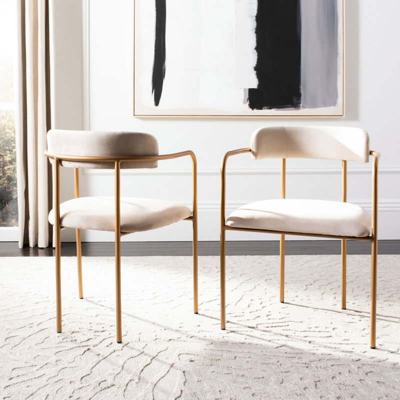 Chaise rembourrée Hrisula, Beige