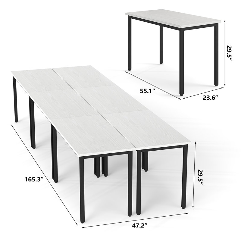 Table de conférence rectangulaire modulaire Sharle, Blanc