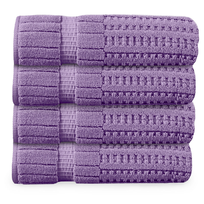 Ensemble de serviettes 4 pièces Willow - 100% coton peigné, qualité supérieure 630 g / m², mauve, ultra doux et très absorbant (4 serviettes de bain)
