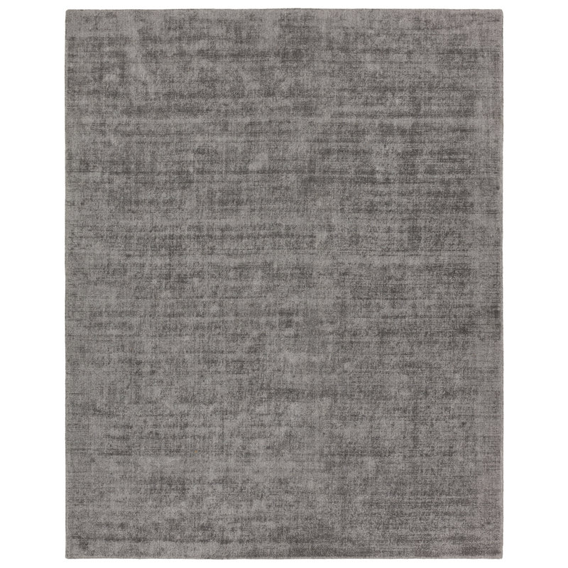 Tapis gris tissé à la main Molter fabriqué avec des matériaux durables, Tapis de couloir 3 pi x 8 pi