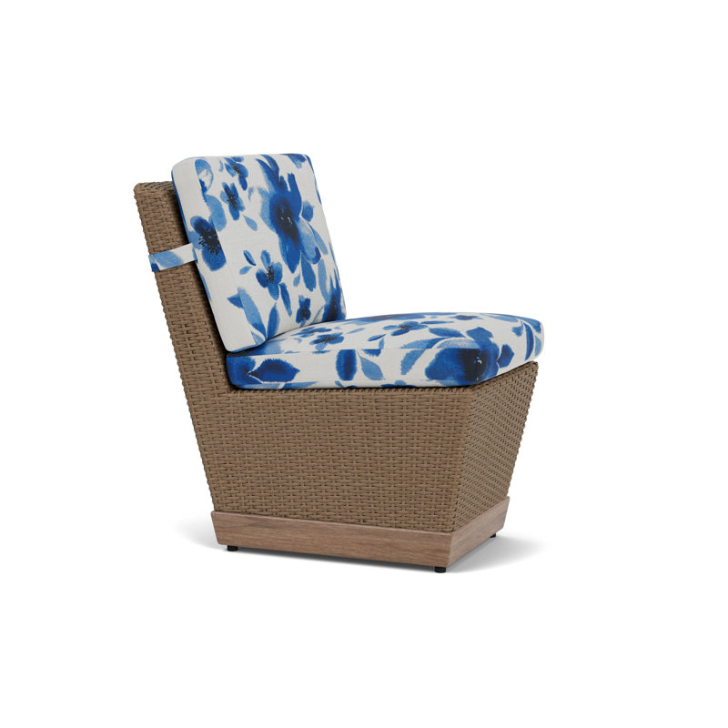 Charisma Outdoor Dining Side Chair, Watercolor Blossom Capri