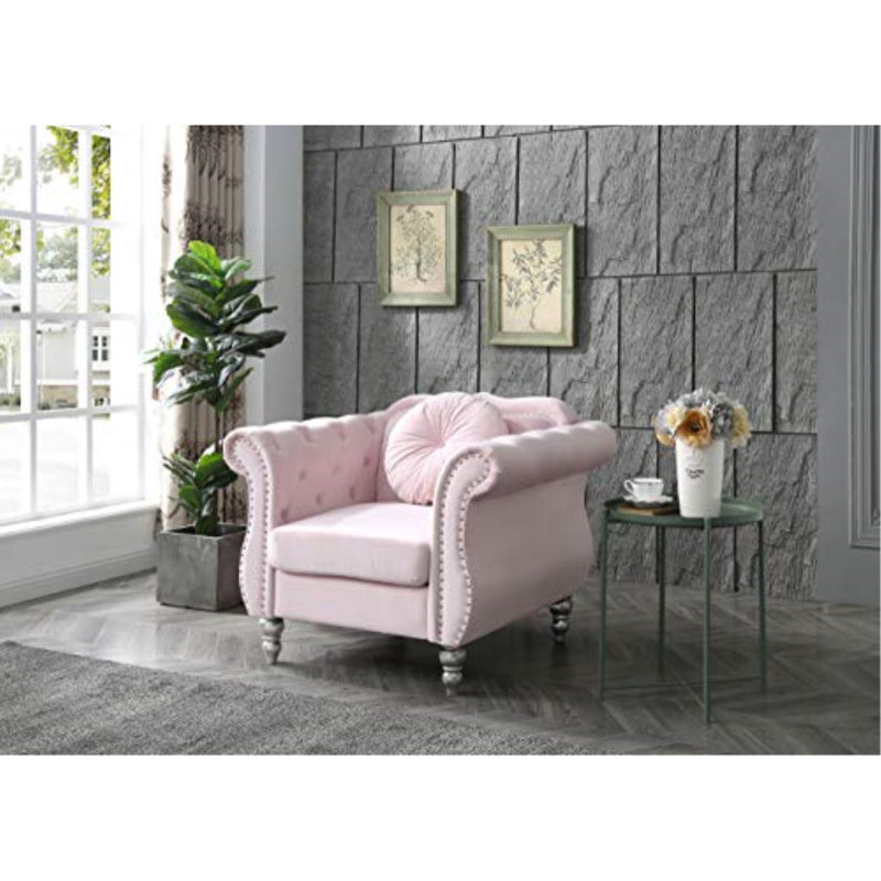 Farney Velvet Swivel Armchair, Pink Velvet