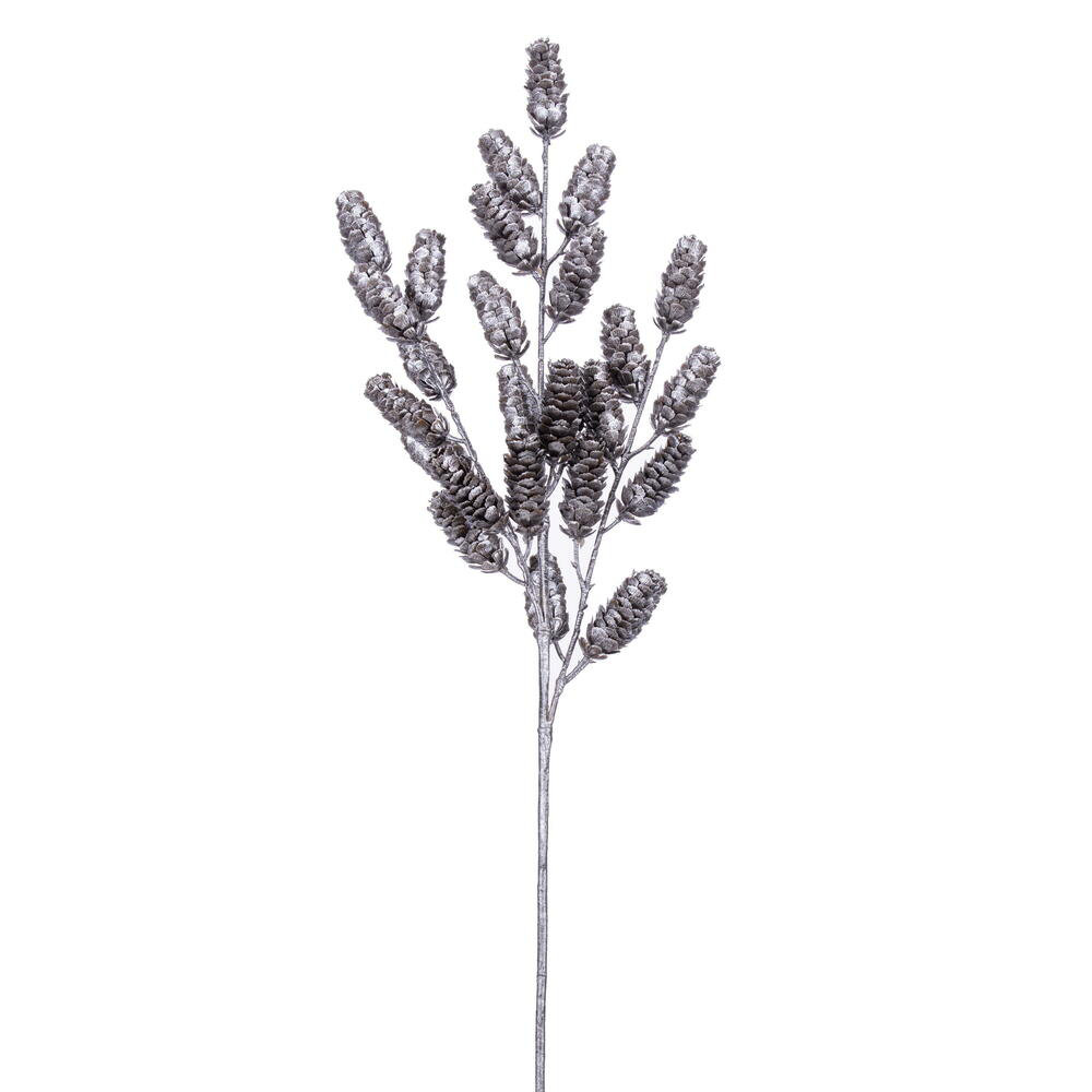 Pinecone Floral Stems, Silver