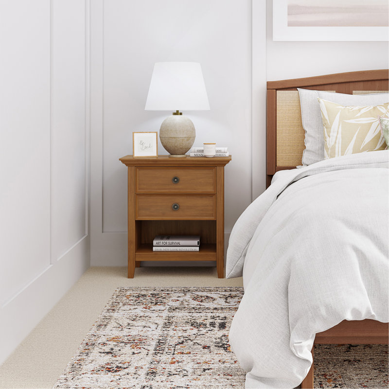 Amherst - Bedside Table - Light Golden Brown, Light Brown