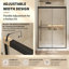 Porte de douche coulissante double encadrée avec verre trempé transparent antidéflagrant de 1/4 po (6 mm) de l 44 à 48 po x H 70 po-92398401