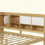 Wooden L-Shape Daybed With Seven Storage Cabinets And Two Storage Drawers, Multi-Functional Bed With Study Desk And Built-In Bookshelf