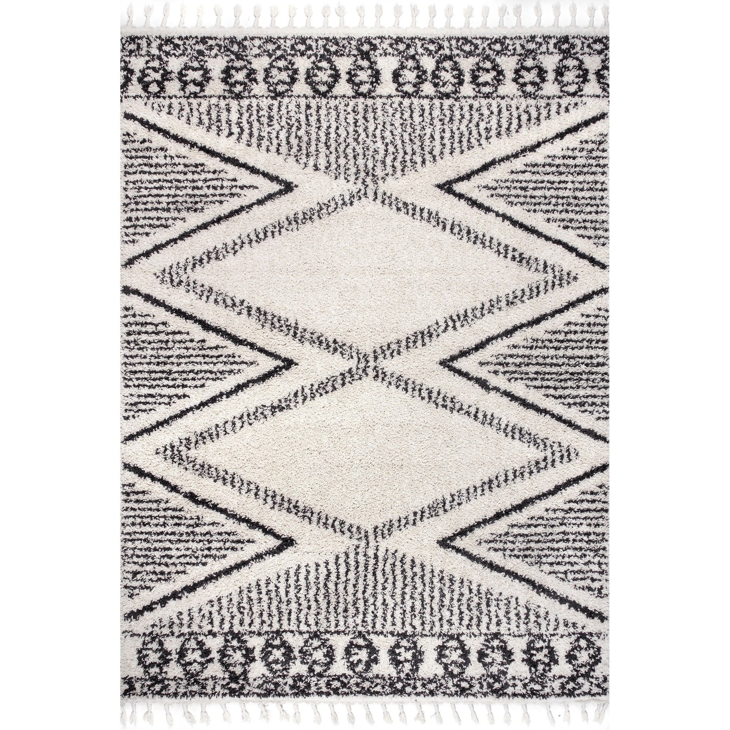 Foundry Select Kleist Southwestern Off White/Dark Charcoal Area Rug ...