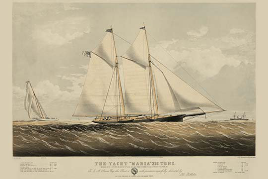 « the yacht » maria», impression, H 44 po x l 66 po