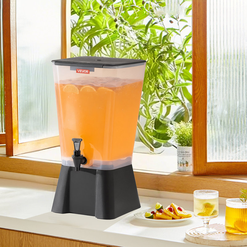 Distributeur de boissons, distributeur de boissons de 5 gallons pour les fêtes, distributeurs de jus en plastique avec robinet anti-goutte, distributeurs de jus de limonade glacée, pour restaurants, hôtels, fêtes