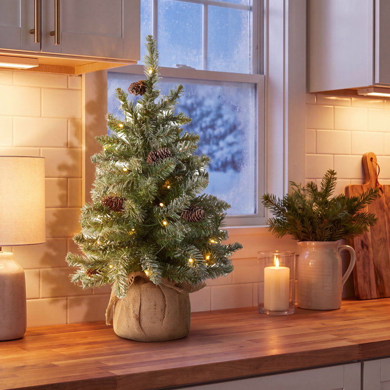 Sapin de Noël floqué et illuminé, 2'