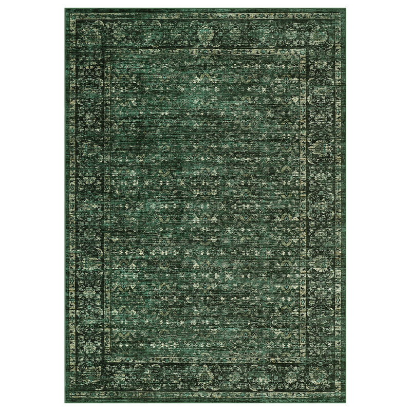 Machine Washable Area Rugs for Living Room, Floral Rugs Oriental Vintage Rugs Distressed Non Slip Stain Resistant Soft Low Pile Carpet for Bedroom Dining Room Nursery Kids Room