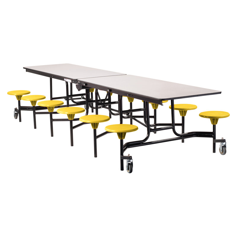 Table de cafétéria rectangulaire 145" x 59", Jaune