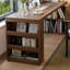 Bureau en bois massif en forme de L brun noyer avec 3 tiroirs-2124793078