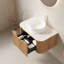 Meuble-lavabo moderne avec lavabo, bois durable et pierre, conception peu encombrante