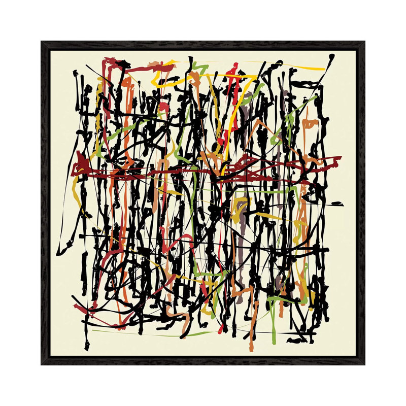 Pollock Wink by Angel Estevez - Print on Canvas, Black Framed, 45.72 cm H x 45.72 cm W