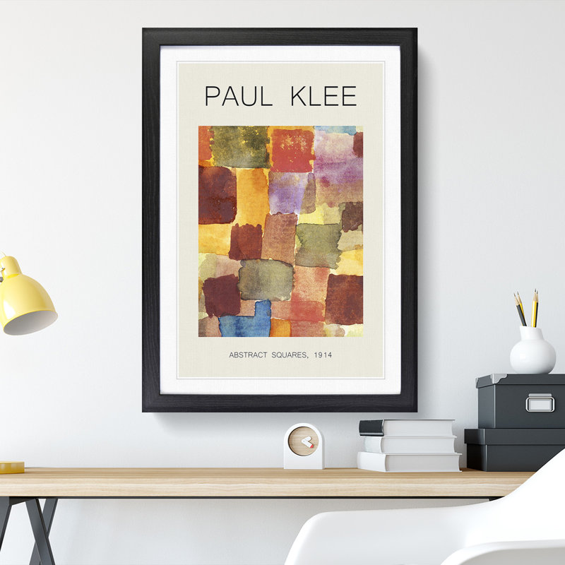Squares by Paul Klee - Single Picture Frame Print, 36cm H x 27cm W x 2cm D, Black Framed