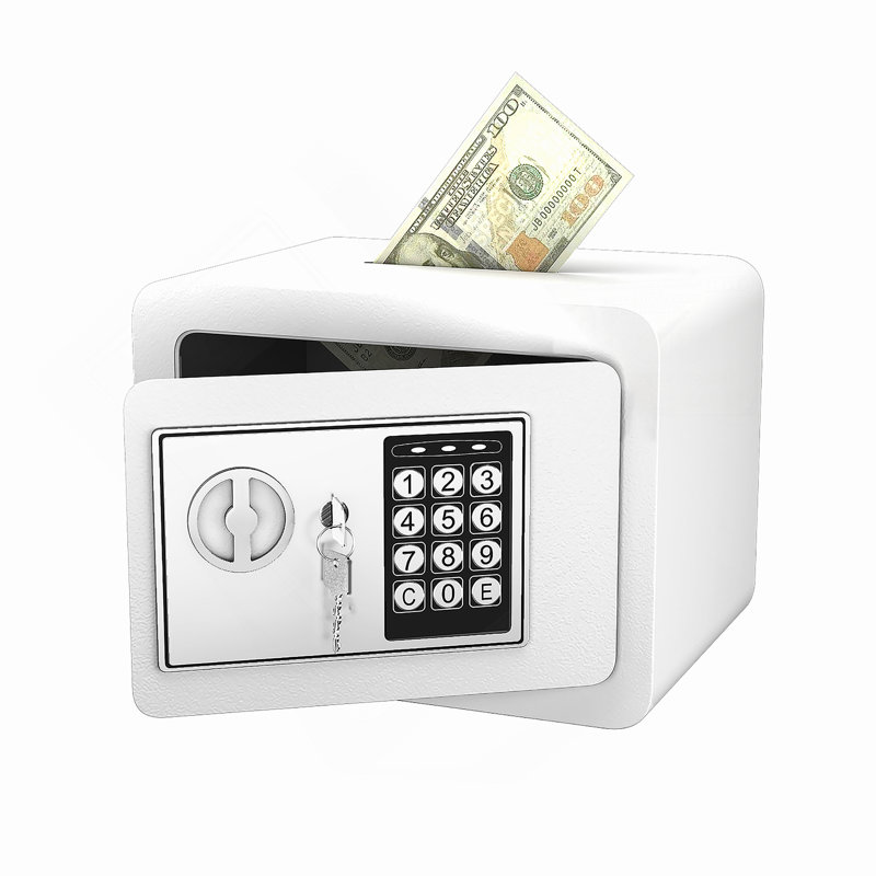 Coffre-fort sécuritaire avec clé et mot de passe Coffre-fort pour la maison, petit coffre-fort de 0,23 pi³, mini armoire de rangement, convient à un usage domestique, peut contenir de l'argent, des documents et des objets de valeur