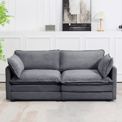 Redenius 76.8'' Upholstered Corduroy Reception Loveseat