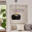 25cm H Industrial Metal Wooden Effect Ceiling Light Pendant Shade