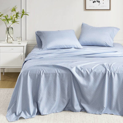 Blue Floral Comforter , Sheets Included, 88.12 In Depth Product With Sheets, Material, Coverage Fitted Sheet, 78.66 Width
