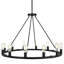 Grand lustre de style campagnard rustique 25 pouces à 25 lumières avec îlot de cuisine, finition noir mat-1455924681