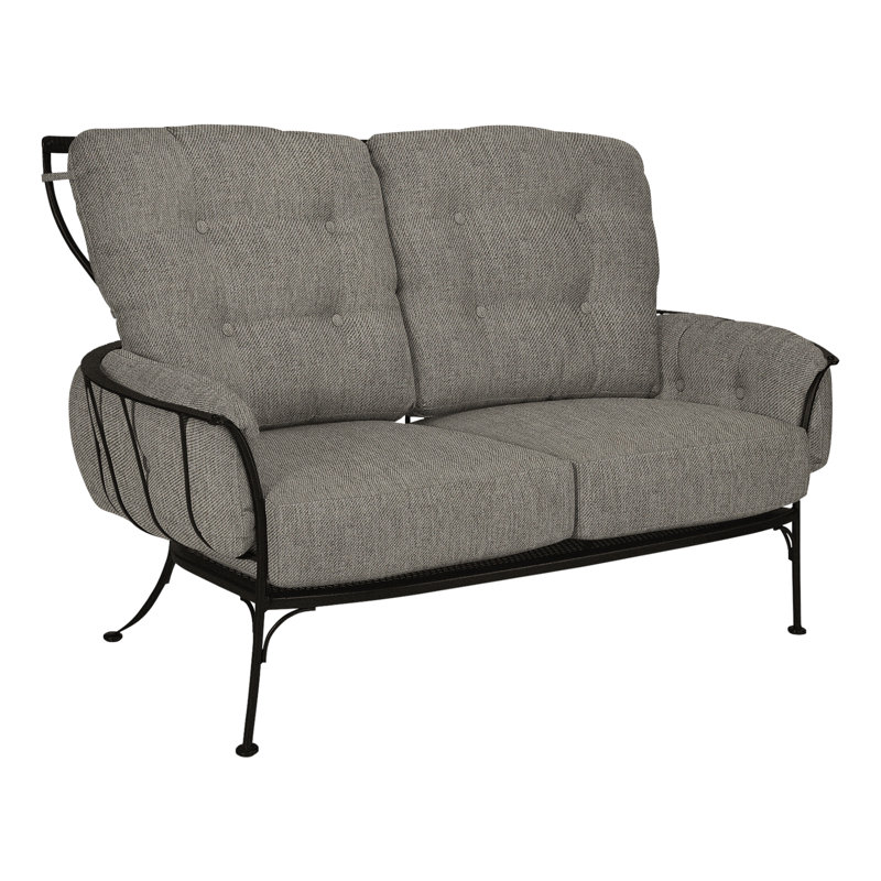Monterra Outdoor 2 - Seat Loveseat, Carbon Black, Alcazar Redwood